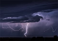 Orages et foudre le 18 juin au nord d'Angoulême en Charente