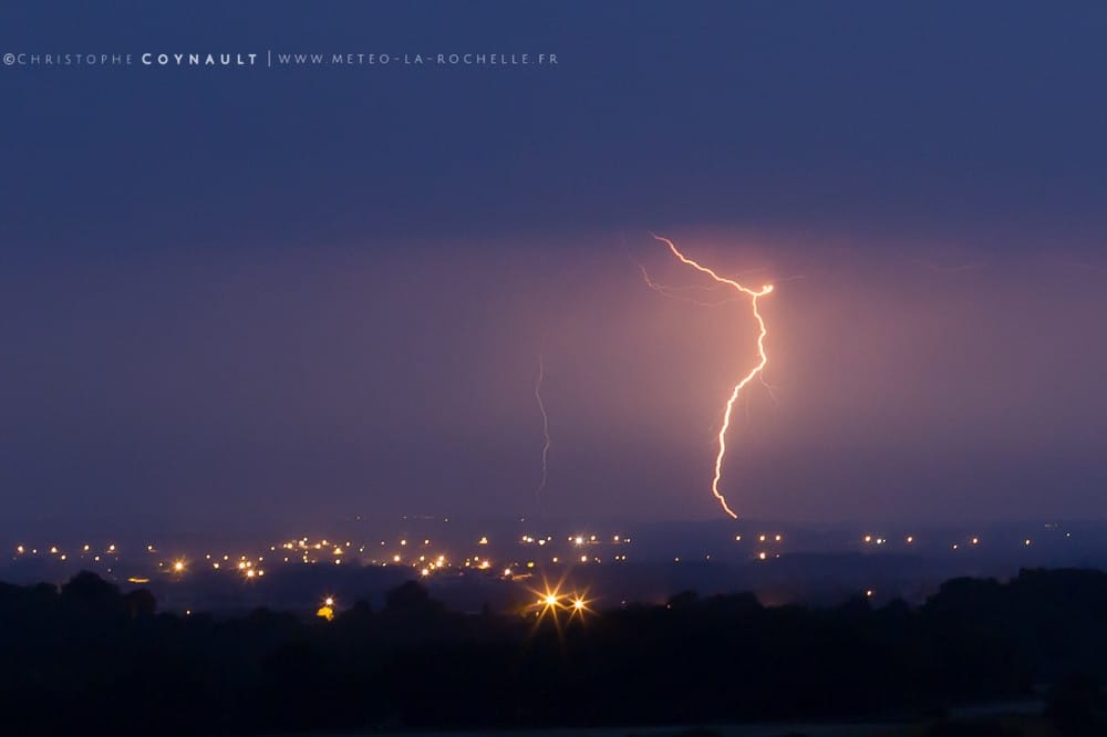 Orages nocturnes entre Poitou et Vendée le soir du 18 juillet