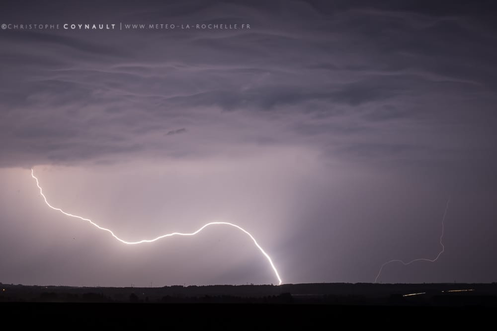 Foudre nocturne dans le sud-ouest dans la nuit du 15 au 16 juillet