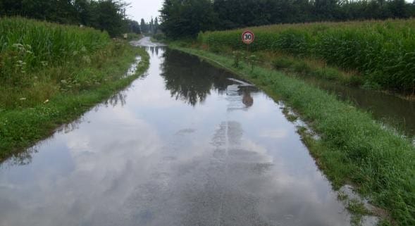 Inondation après un orage très pluvieux, à Hazebrouck (Nord), le 27 juillet 2014. (c) La Voix du Nord