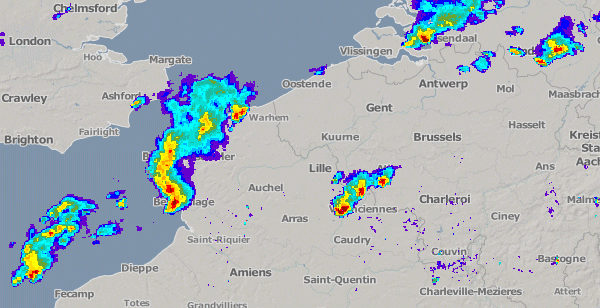 Animation radar (Météo France) de la seconde salve orageuse de la nuit du 29 au 30 août 2015. Animation radar (Météo France) de la seconde salve orageuse de la nuit du 29 au 30 août 2015.