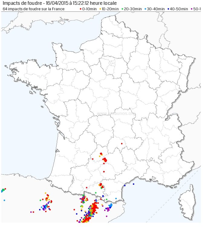 Activité électrique entre 14h22 et 15h22 locales Activité électrique entre 14h22 et 15h22 locales