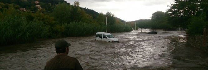 Inondations à Anduze (Gard) le 28 octobre 2015. © Midi Libre