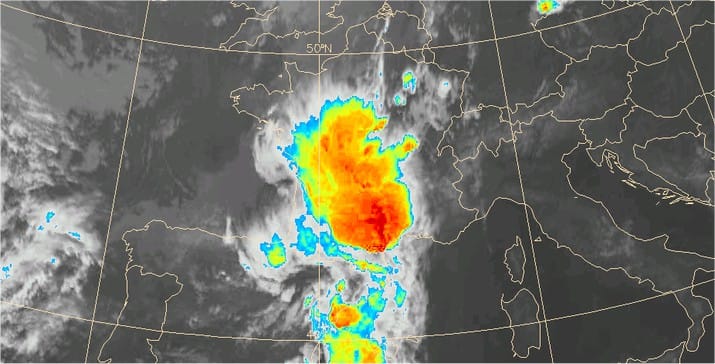Image satellite infra-rouge du 31 août - Gaétan Heymes