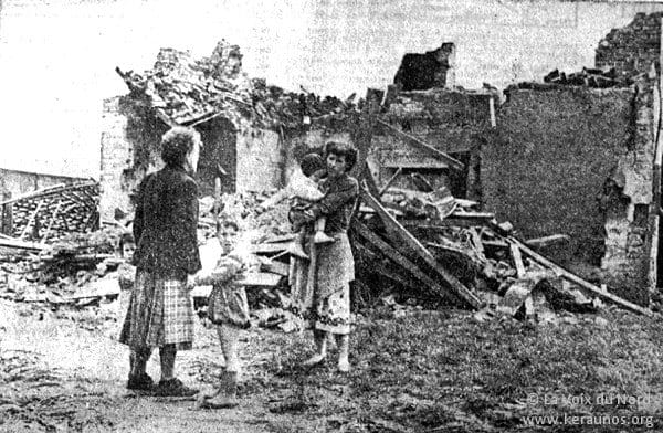 Tornade EF3 de Cartignies (Nord) du 9 mai 1958 - Habitation éventrée à Cartignies. © Archives La Voix du Nord Tornade EF3 de Cartignies (Nord) du 9 mai 1958 - Habitation éventrée à Cartignies. © Archives La Voix du Nord