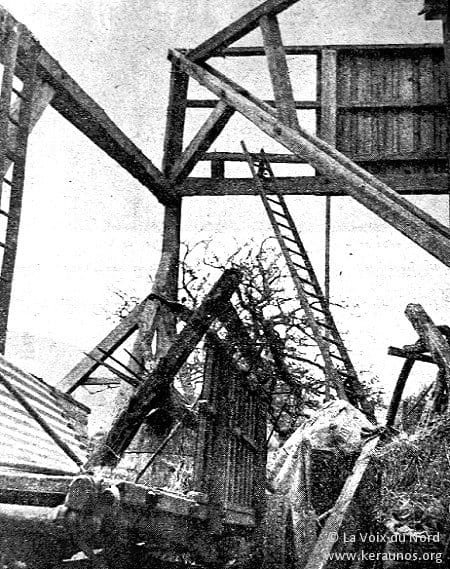 Tornade EF3 de Cartignies (Nord) du 9 mai 1958 - Ce qu'il reste d'une grange, dont les tôles du toit ont été retrouvées à 1 kilomètre. © Archives La Voix du Nord Tornade EF3 de Cartignies (Nord) du 9 mai 1958 - Ce qu'il reste d'une grange, dont les tôles du toit ont été retrouvées à 1 kilomètre. © Archives La Voix du Nord