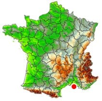 Localisation de la tornade EF0 d'Arles (13) du 27 avril 2015.