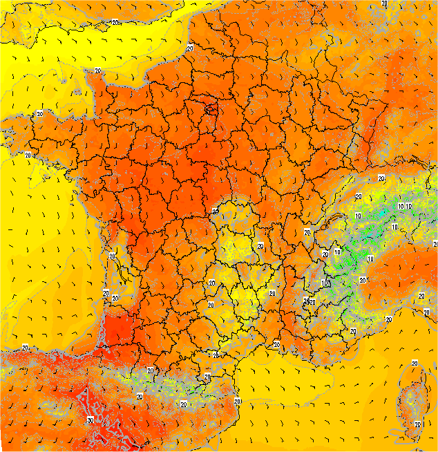 Modèle WRF-NMM 1 km France - KERAUNOS Modèle WRF-NMM 1 km France - KERAUNOS