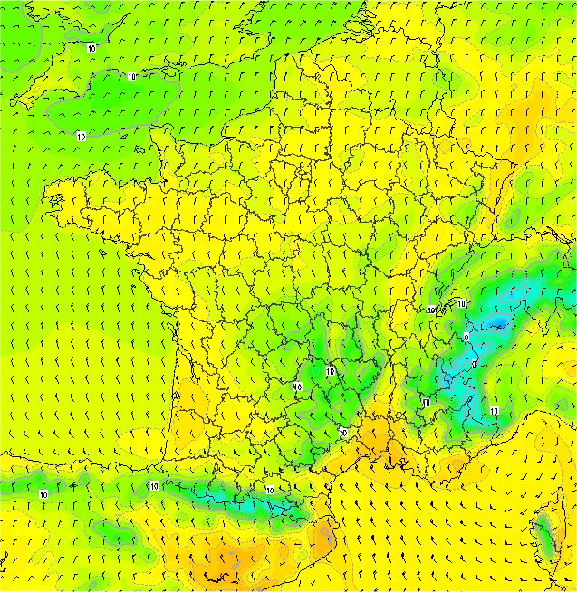 Modèle WRF-NMM 7 km France - KERAUNOS Modèle WRF-NMM 7 km France - KERAUNOS