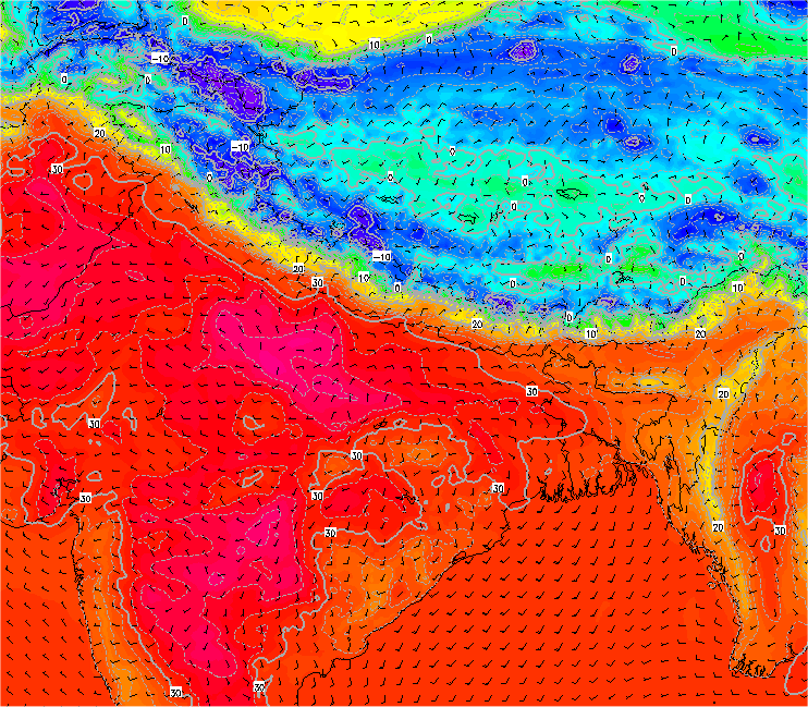 Modèle WRF-NMM 8 km Inde / Himalaya / Golfe du Bengale - KERAUNOS Modèle WRF-NMM 8 km Inde / Himalaya / Golfe du Bengale - KERAUNOS