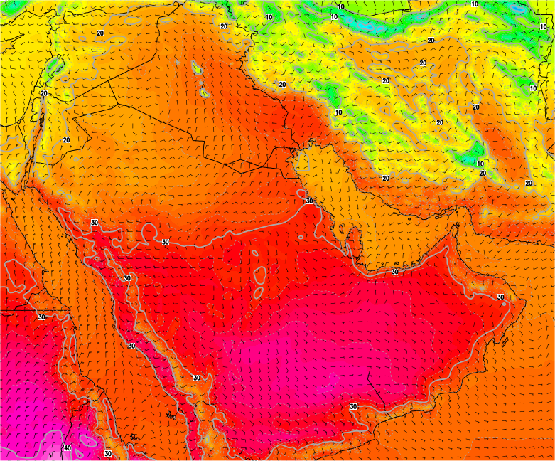 Modèle WRF-NMM 8 km Moyen-Orient - KERAUNOS Modèle WRF-NMM 8 km Moyen-Orient - KERAUNOS
