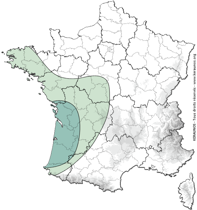 Carte de probabilité de tornade