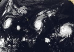 Trio de cyclones inédit dans le Pacifique le 29 août