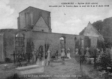 Foudre destructrice à Corancez (Eure-et-Loir) le 5 août 1938