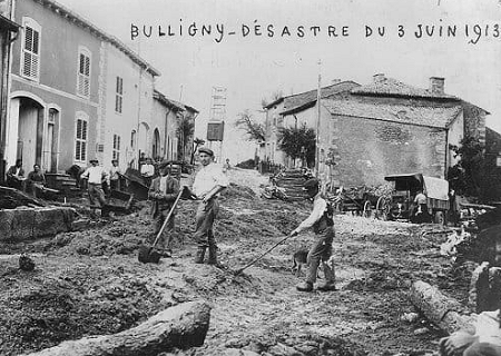 Orage diluvien à Bulligny (Meurthe-et-Moselle) le 3 juin 1913