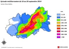Episode orageux remarquable sur le Languedoc et la Provence du 17 au 19 septembre 2014