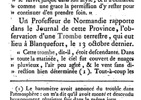 Tornade EF2 à Blanquefort (Gironde) le 13 octobre 1787