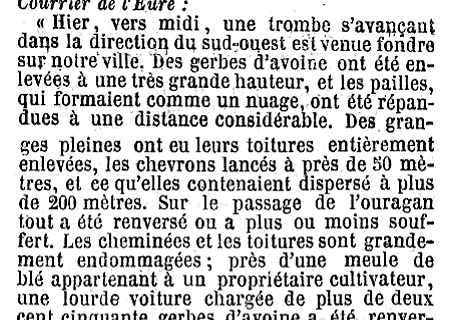 Tornade EF2 à Saint-André-de-l'Eure (Eure) le 26 août 1859