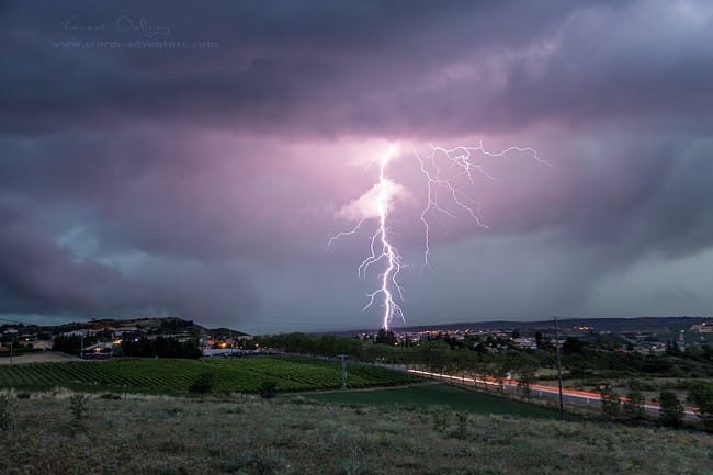 Cliché de Vincent DELIGNY - Chasse aux orages du 28 juillet 2013 en Ardèche