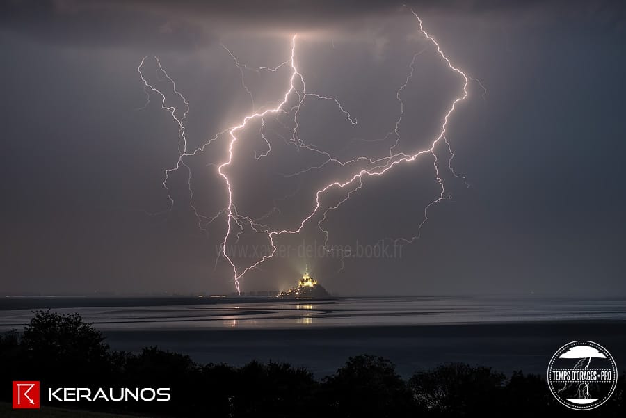 Orages et foudre entre Mont Saint-Michel et Somme les 12 et 13 août