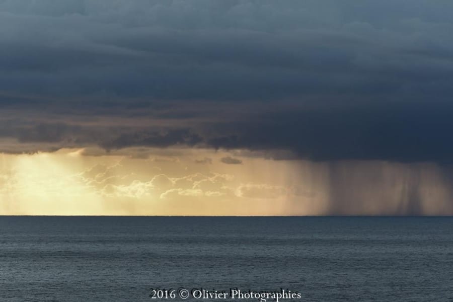 Orage au large du Var le 1er mai 2016