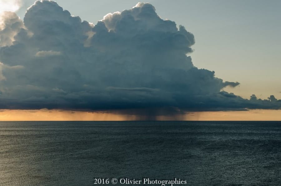 Orage au large du Var le 1er mai 2016