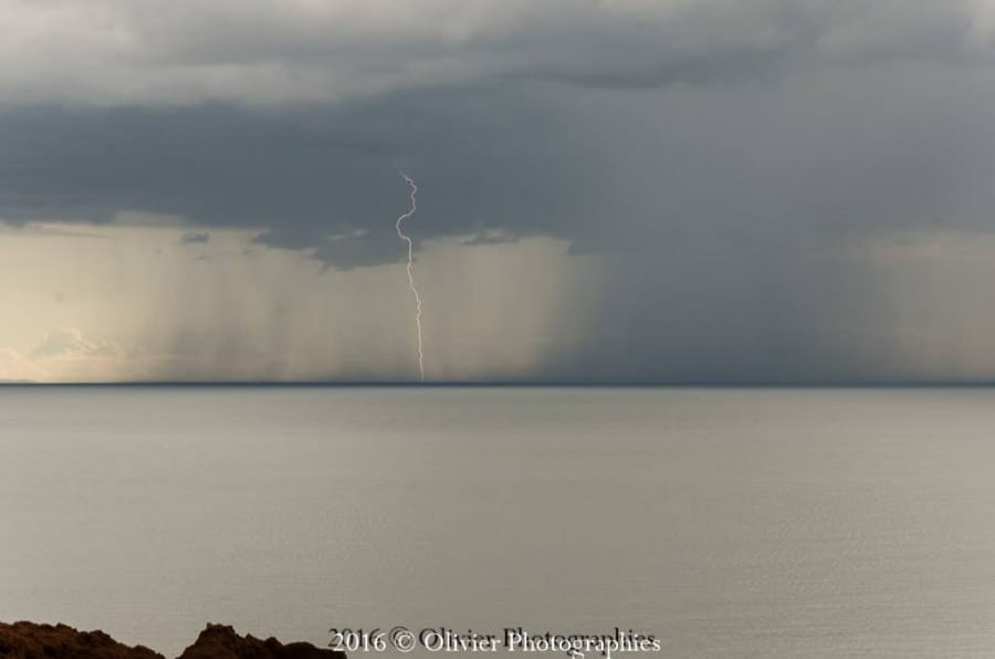 Orage au large du Var le 1er mai 2016