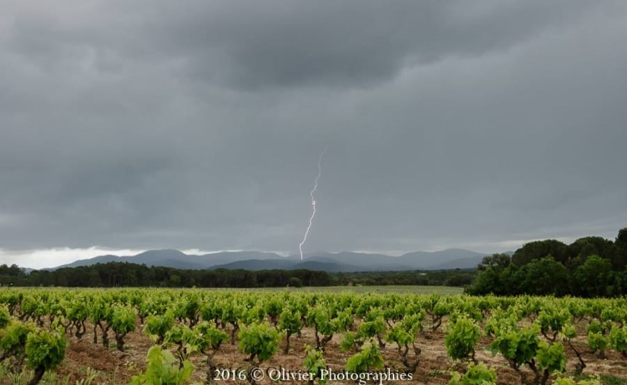 Orage au large du Var le 1er mai 2016