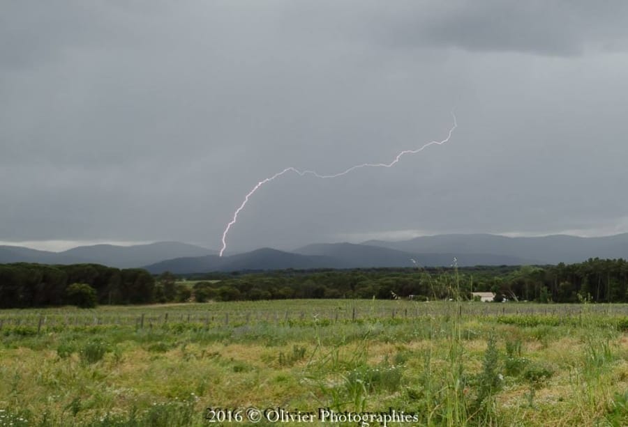 Orage au large du Var le 1er mai 2016