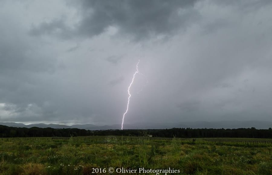 Orage au large du Var le 1er mai 2016