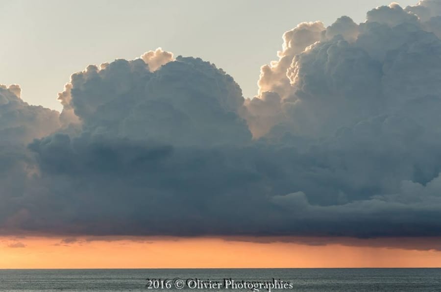 Orage au large du Var le 1er mai 2016