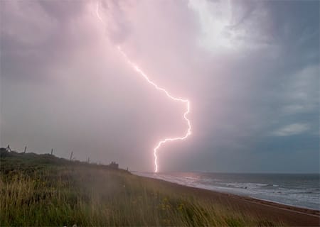 Orages sur la côte fleurie, près de Cabourg ce 23 juillet