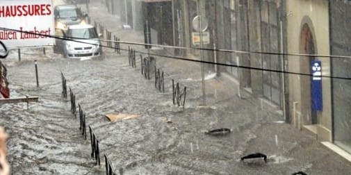 Inondations à Carcassonne, dans l'Aude (11), le 8 juin 2013. (c) Le Midi Libre