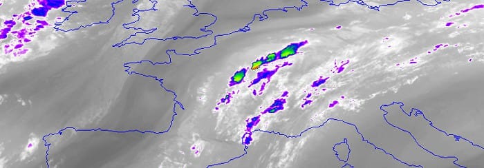 Image satellite thermique du 26 octobre 2013 à 20h00 locales. (c) Eumetsat