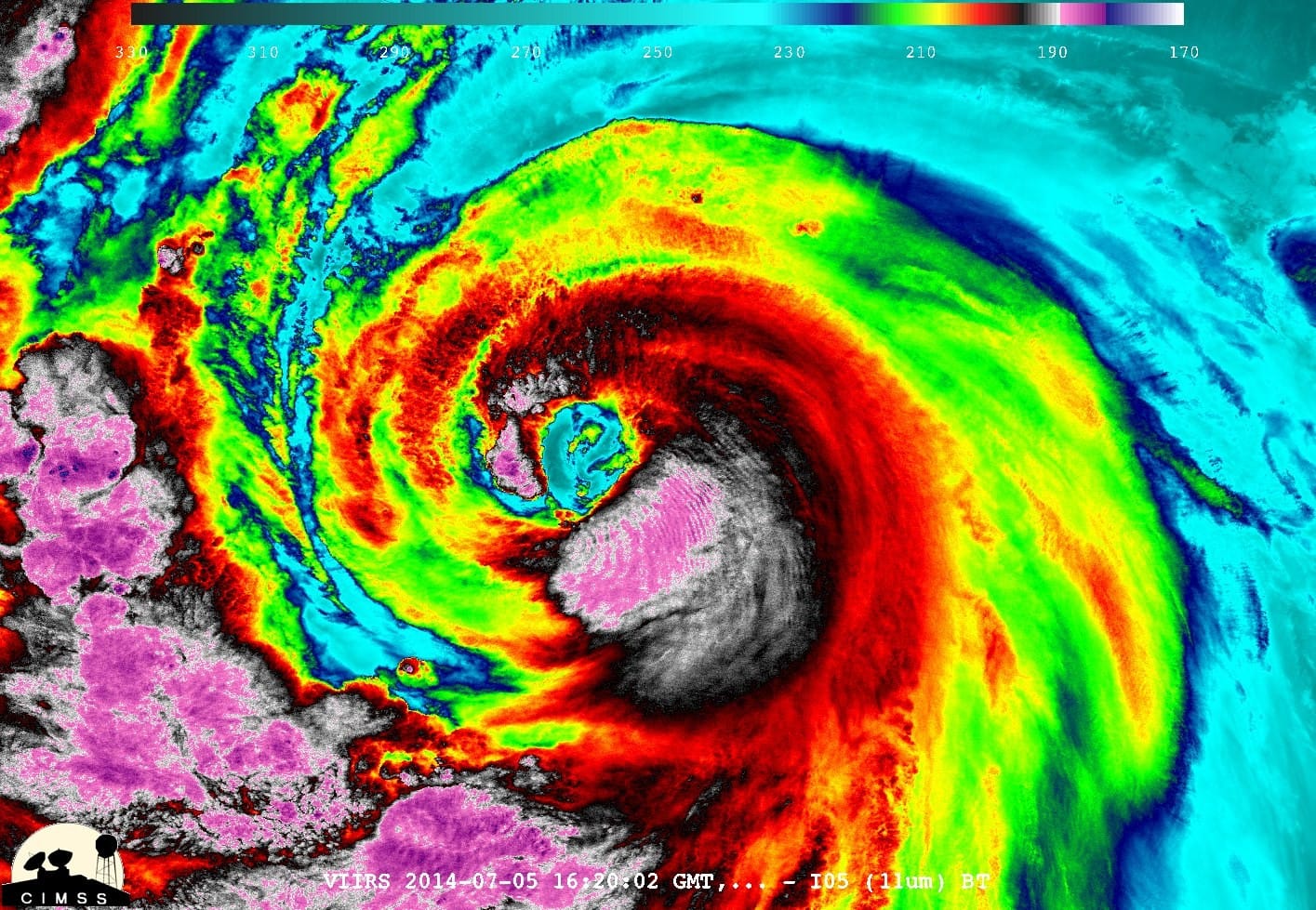 Image satellite IR VIIRS du 5 juillet à 16h20 TU - CIMSS