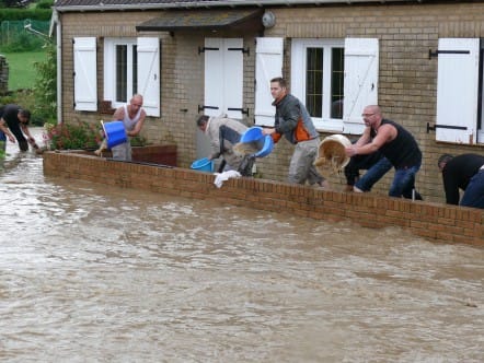 Inondation après un orage très pluvieux, à Lynde (Nord), le 27 juillet 2014. (c) La Voix du Nord