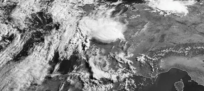 MCS sur le nord de la France, le 9 juin 2014 à 08h00 locales. (c) Eumetsat