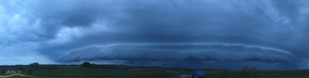 Arcus en soirée dans les Ardennes - (c) Sébastien LUA Image radar Météo-France de 21h locales