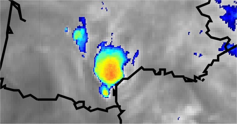 Image satellite infra-rouge colorée de 18h TU le 24 novembre - EUMETSAT