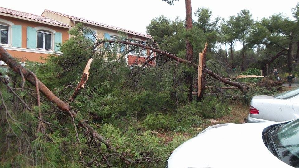 Dégâts à Martigues (13) causés par un phénomène venteux bref mais virulent. © La Provence