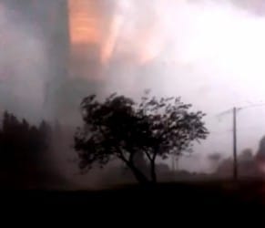 Tornade à Gerbépal (Vosges) le 13 mai 2015.