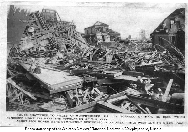 Dégâts causés par la tornade F5 du 18 mars 1925 - NOAA