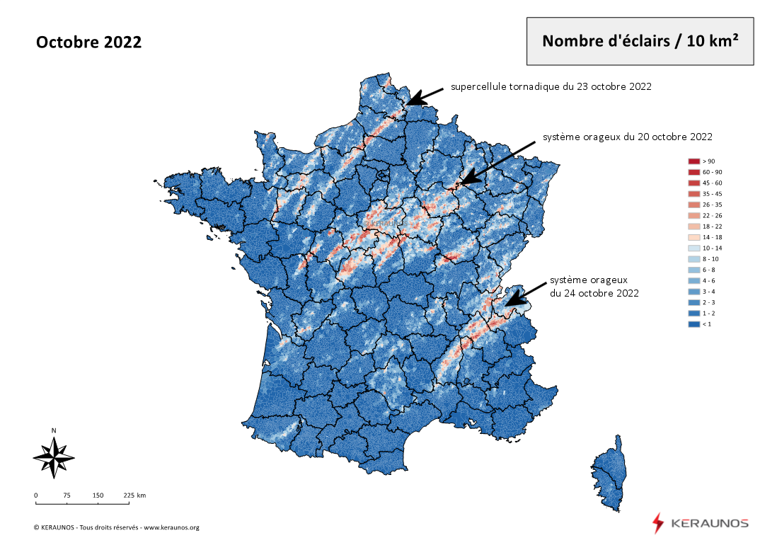 Octobre 2022 : des records sont aussi tombés du côté des orages