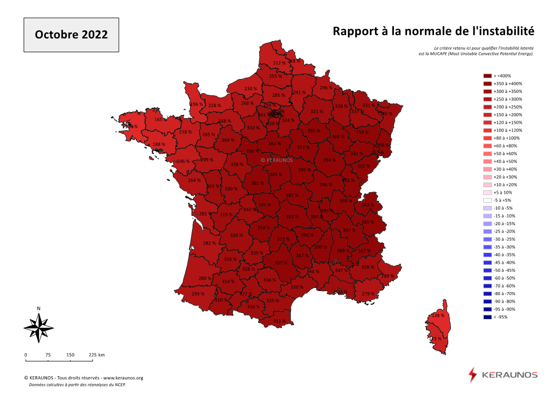 Octobre 2022 : des records sont aussi tombés du côté des orages