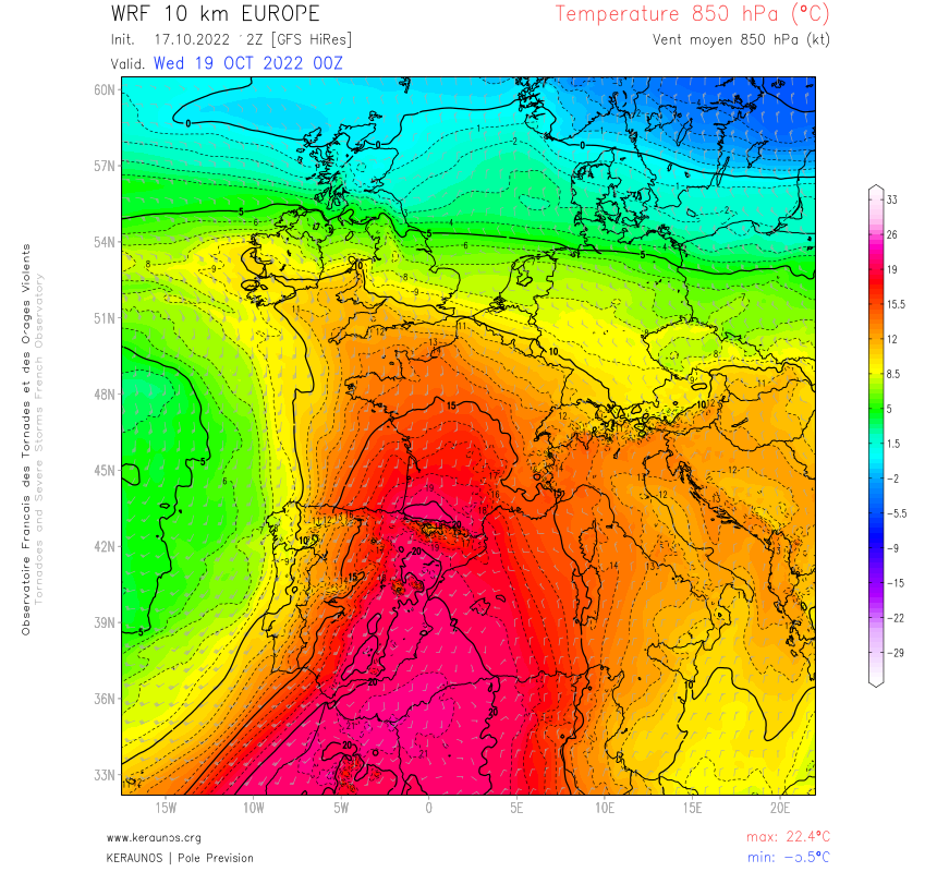 Une masse d’air aussi chaude est-elle fréquente après un 15 octobre ?