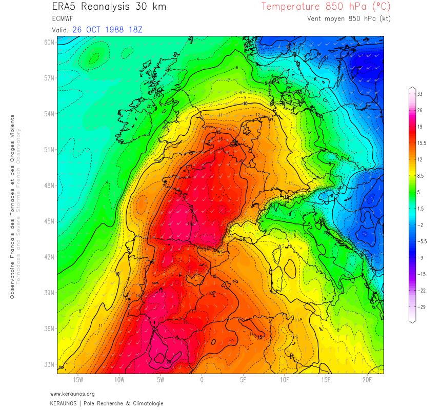 Une masse d’air aussi chaude est-elle fréquente après un 15 octobre ?