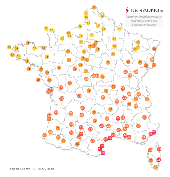 Episode caniculaire exceptionnel dans le sud en dernière décade d'août 