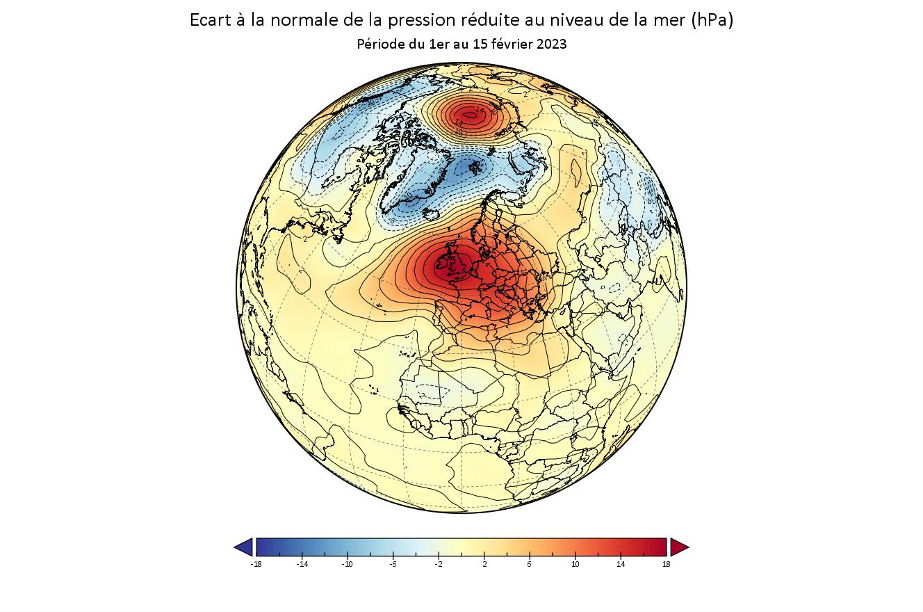 Anticyclone record et conditions très stables en cette première quinzaine de février