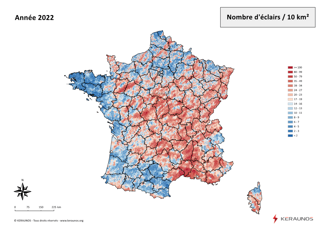  Les orages en France en 2022 : bilan national d'une année très contrastée