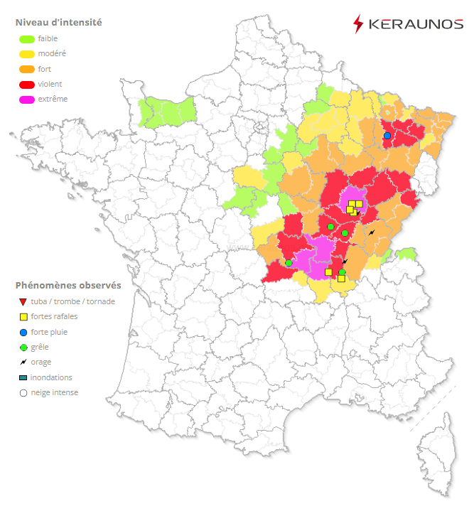 Violente dégradation orageuse le 11 juillet : supercellules, MCC et derecho transfrontalier